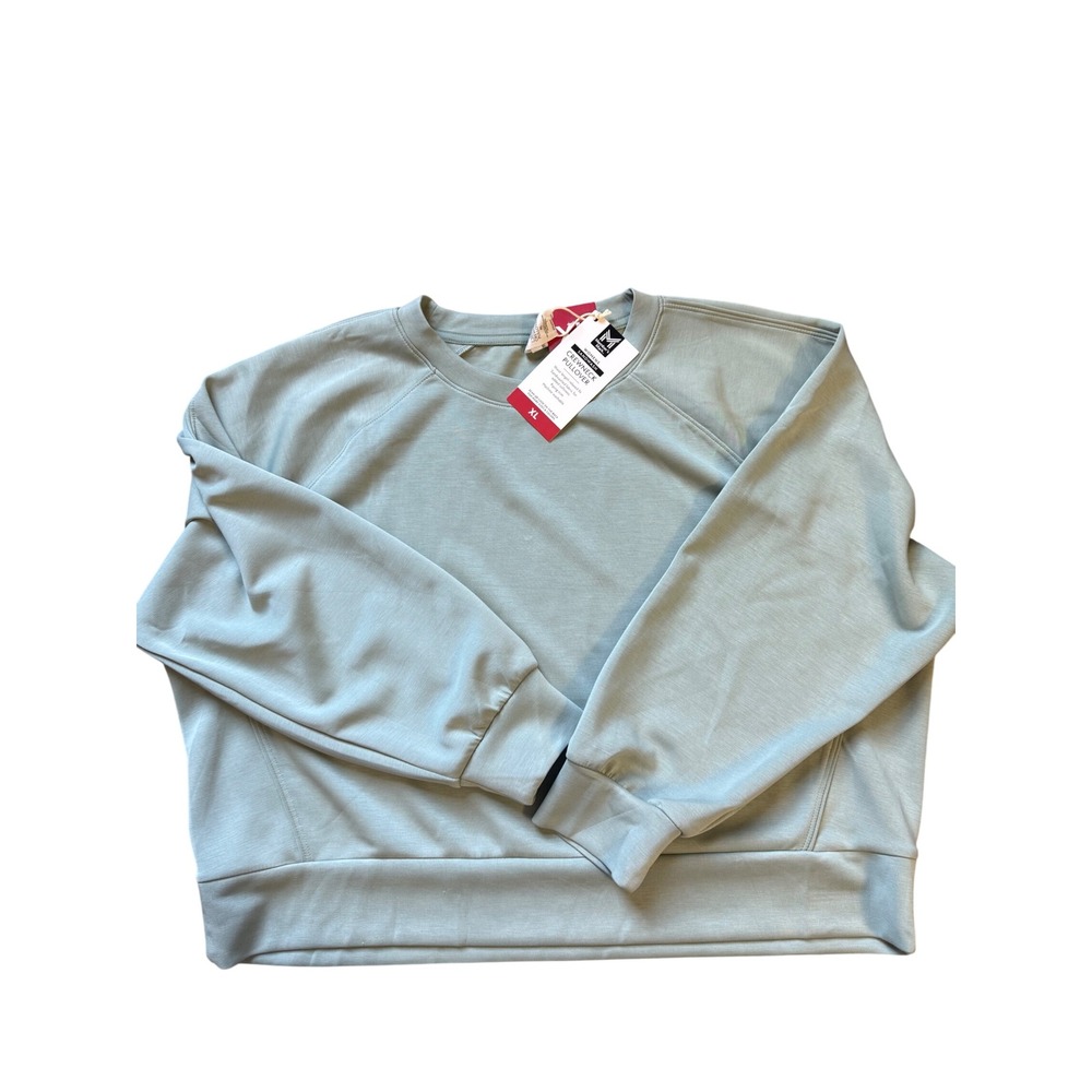 Members Mark Womens Sandwash Crewneck Pullover XL Sage Green Sweatshirt NWT